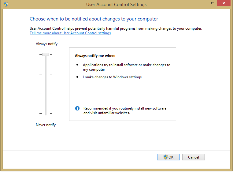 Disable The Windows User Account Control